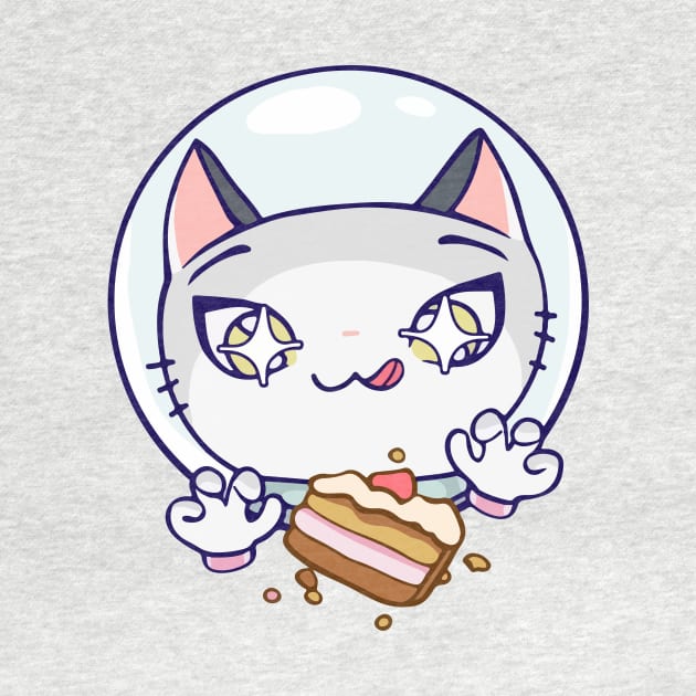 Space Cat and cake by Kurocha